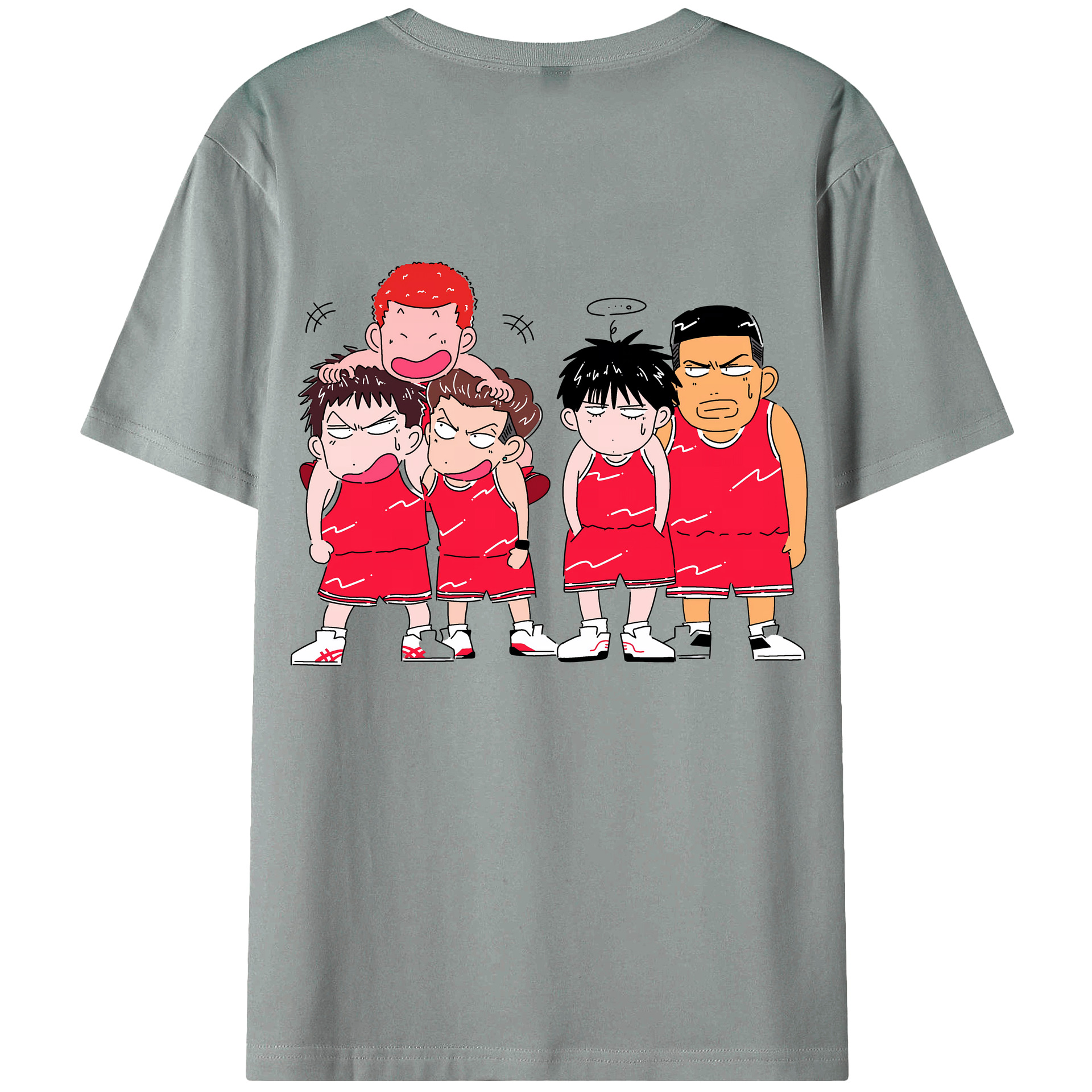 （画像用） SLAM DUNK／スラムダンク 綿100％ メンズ半袖Tシャツ（バックプリント） 通気性